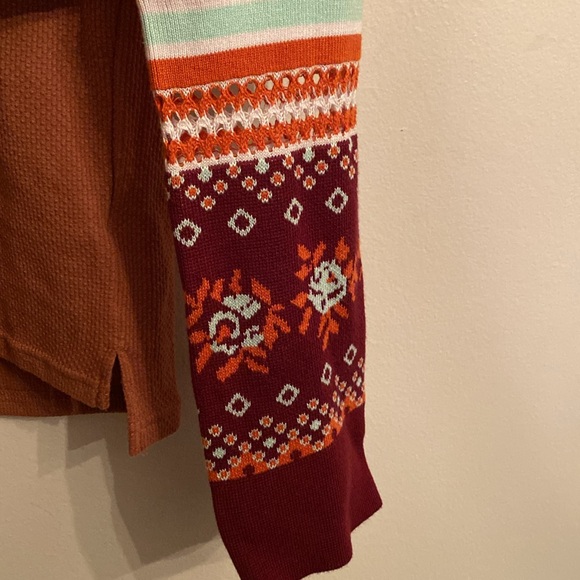 Free People Autumn Combo Long Sleeve Top Size Extra Large - Picture 4 of 10